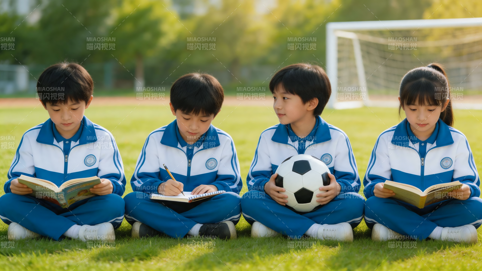 绿茵场上 书香伴足球梦图片