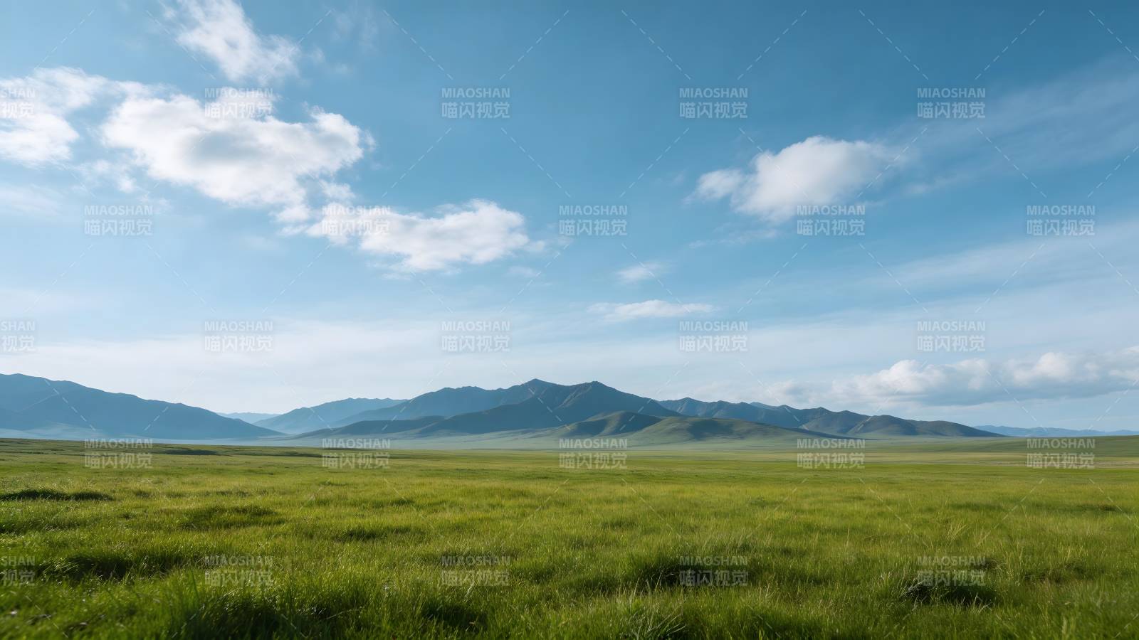 草原辽阔 远山如黛图片