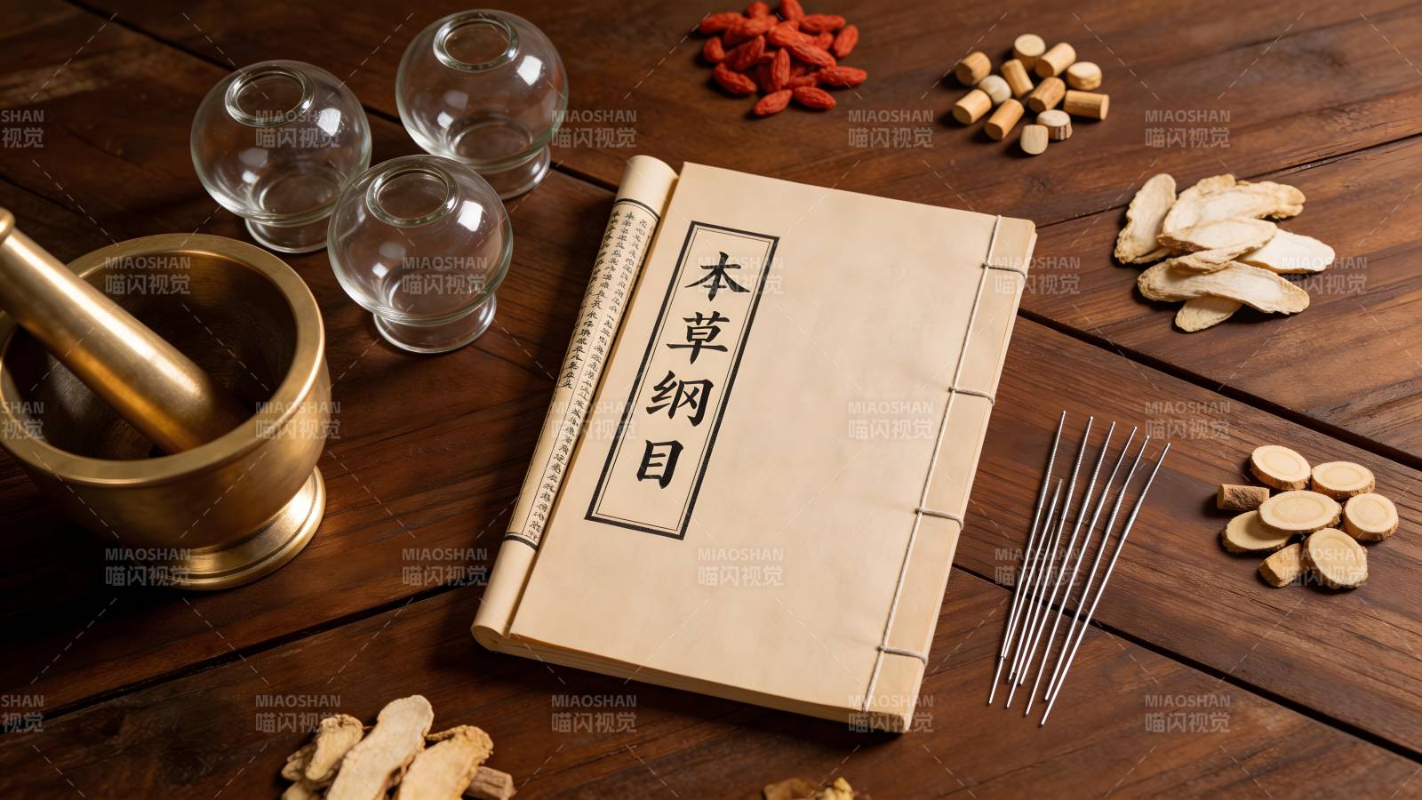中医古籍与药材针灸图图片