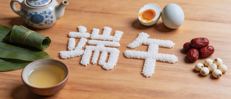 端午米字茶粽蛋枣莲图片