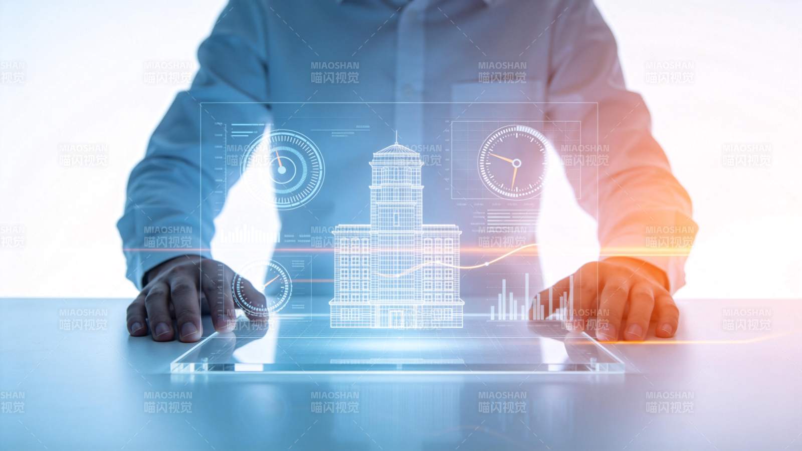 未来科技 全息建筑交互界面图片