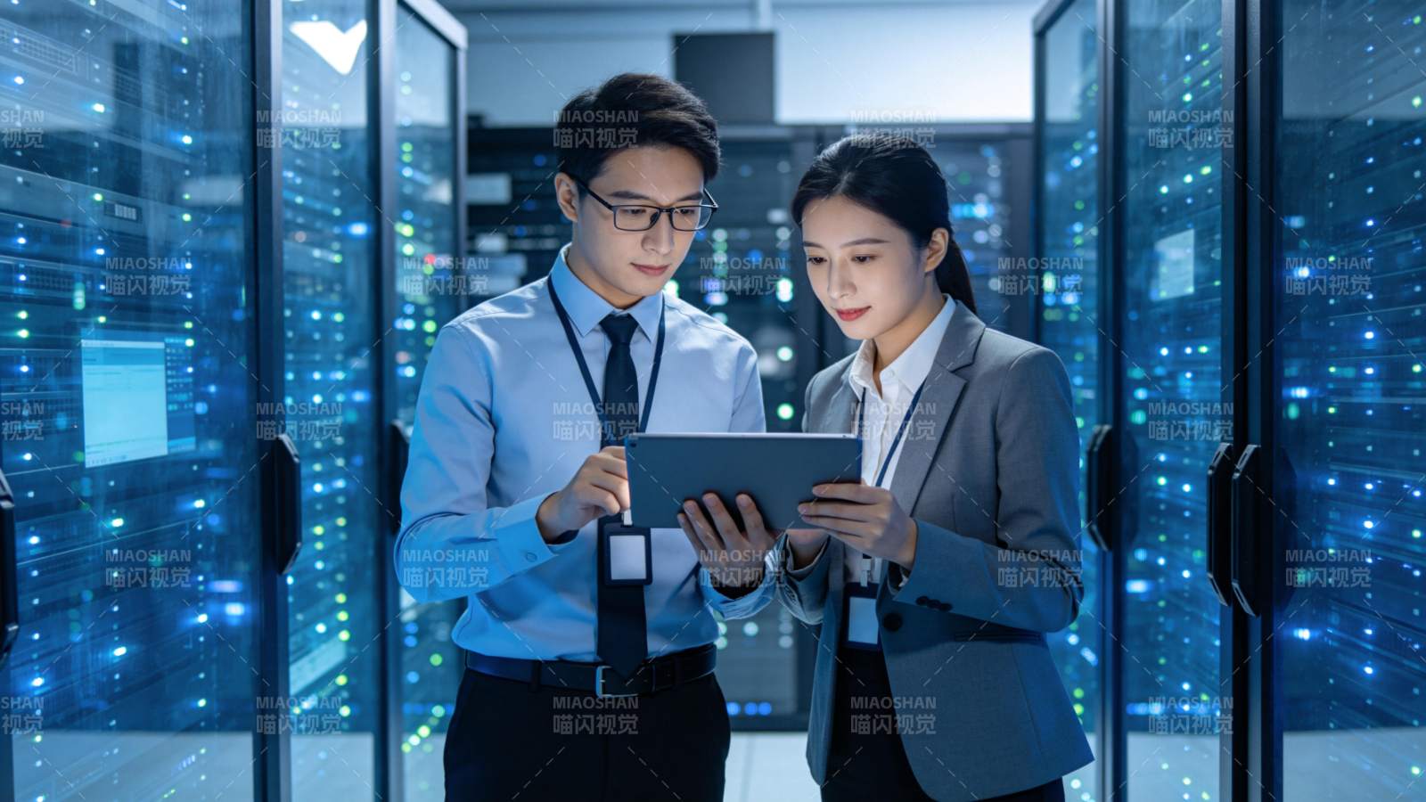 机房运维双人协作查数据图片