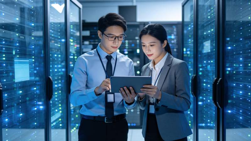 机房运维双人协作查数据图片