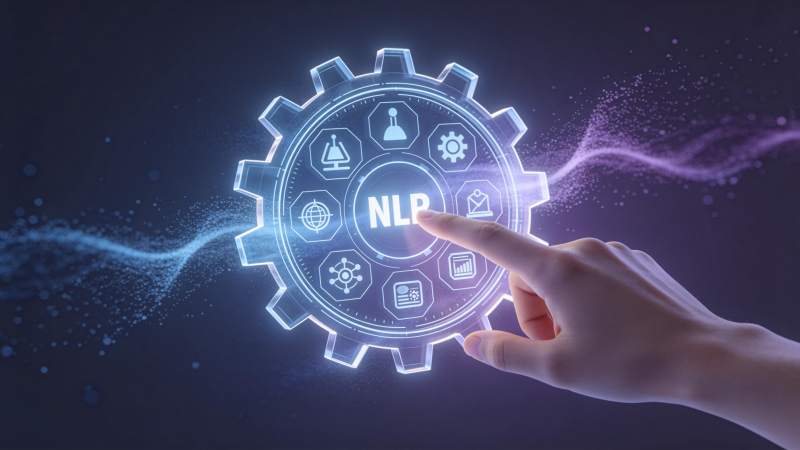 NLP智能齿轮交互图图片