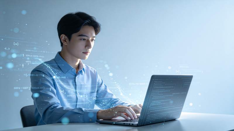 青年程序员专注 coding图片
