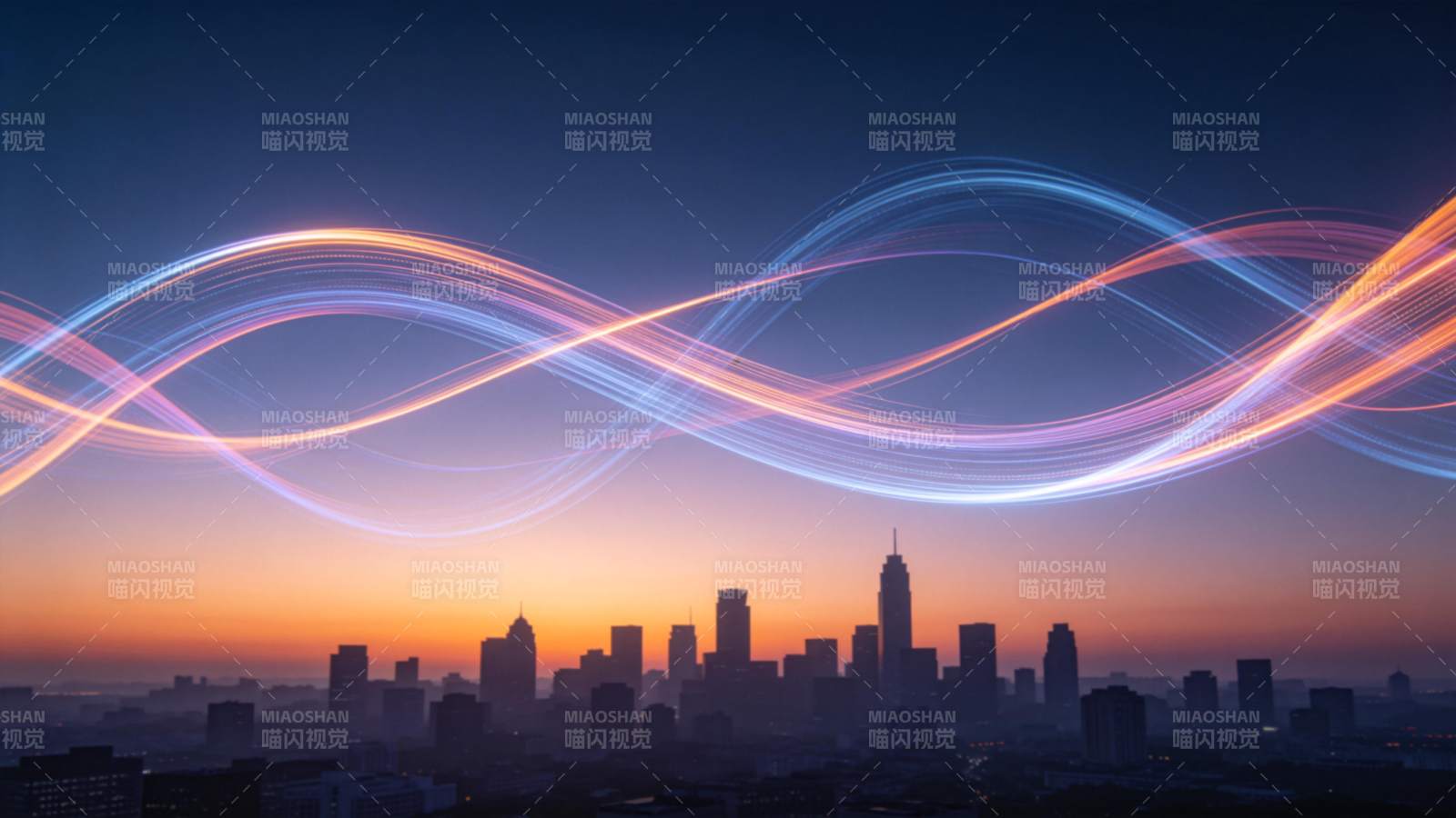 光流织梦 城影黄昏图片