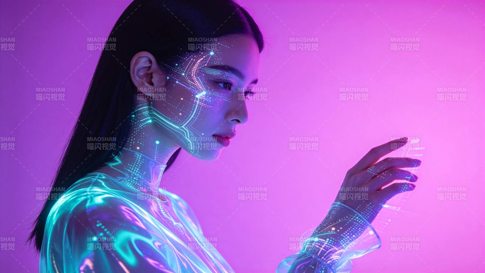 霓虹未来少女图片