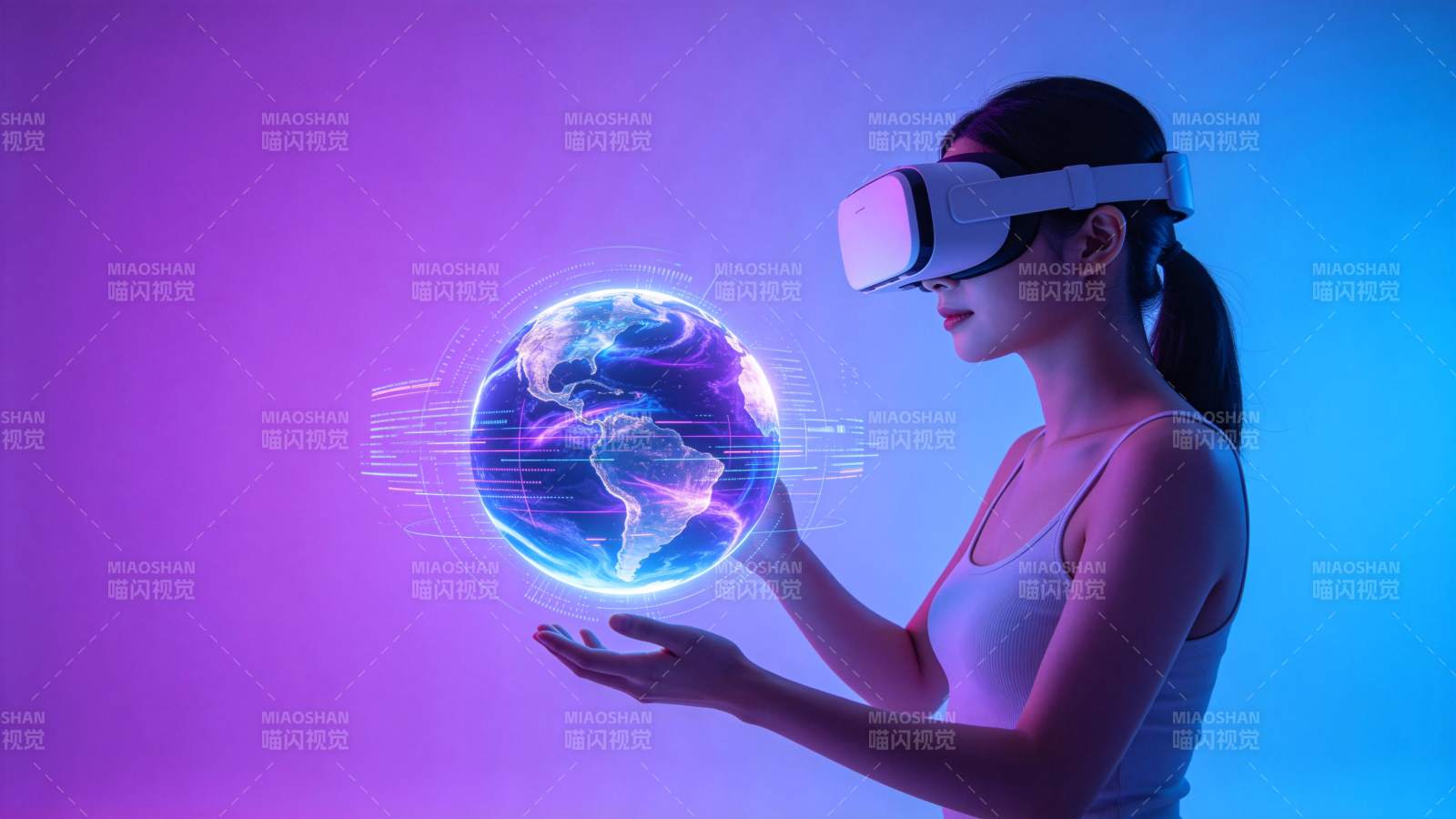 VR握地球 科技触未来图片