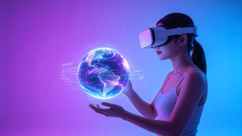 VR握地球 科技触未来图片