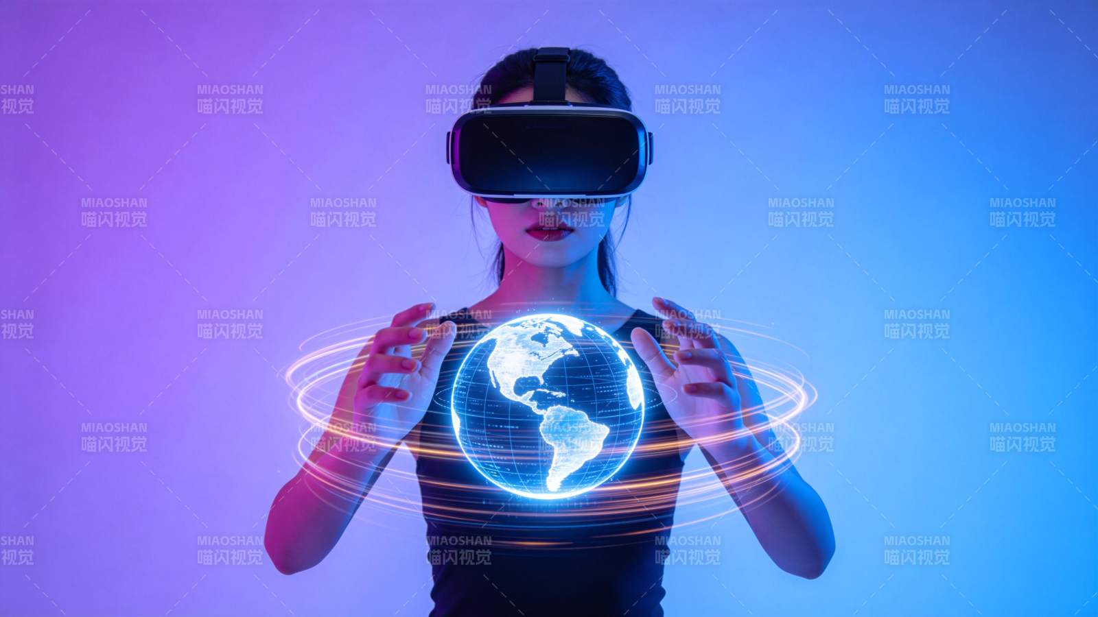 VR操控全息地球图片