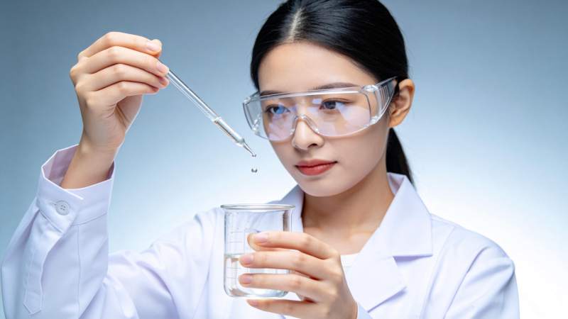 女科学家滴液实验图片