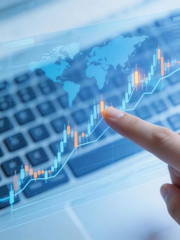 指尖触控全球金融趋势图图片