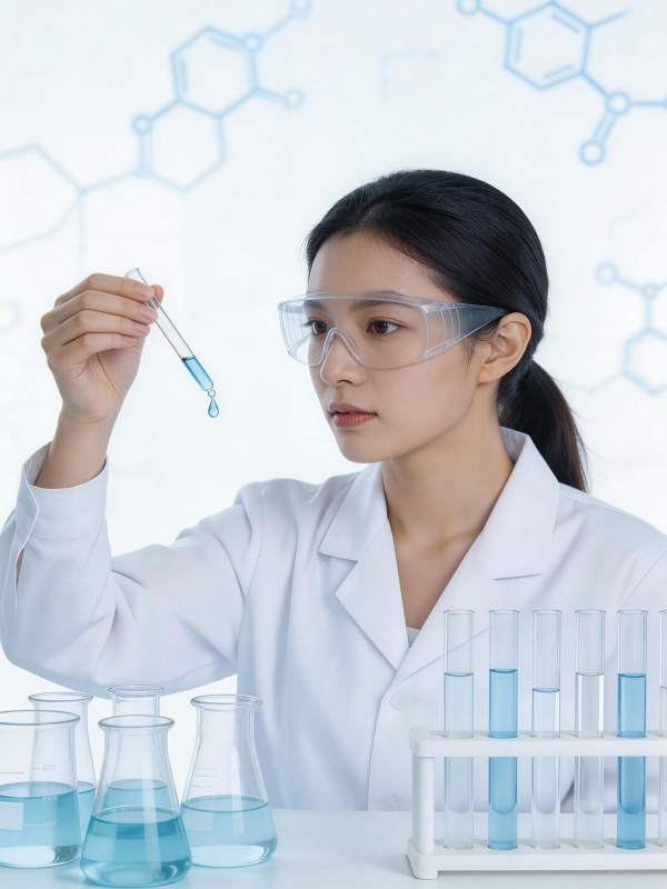 女科学家专注实验观察图片