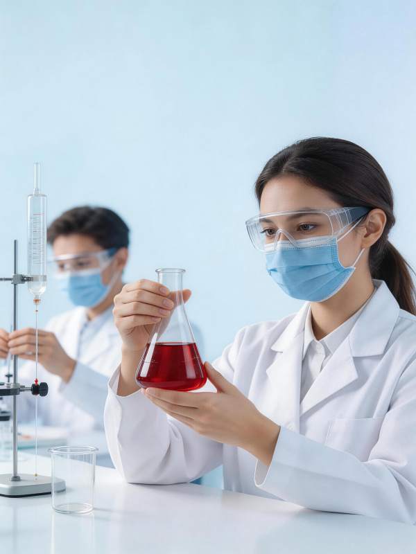 实验室科研人员进行化学实验操作图片
