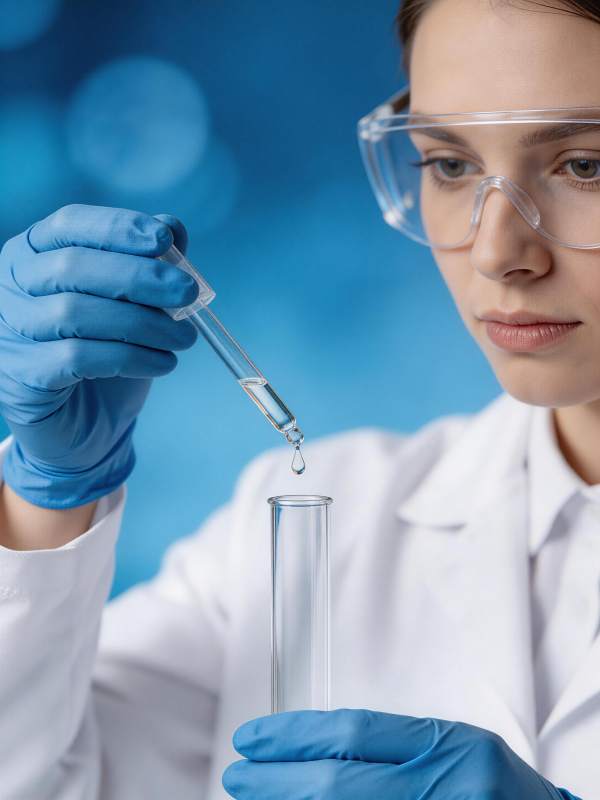 科学家滴液实验特写图片