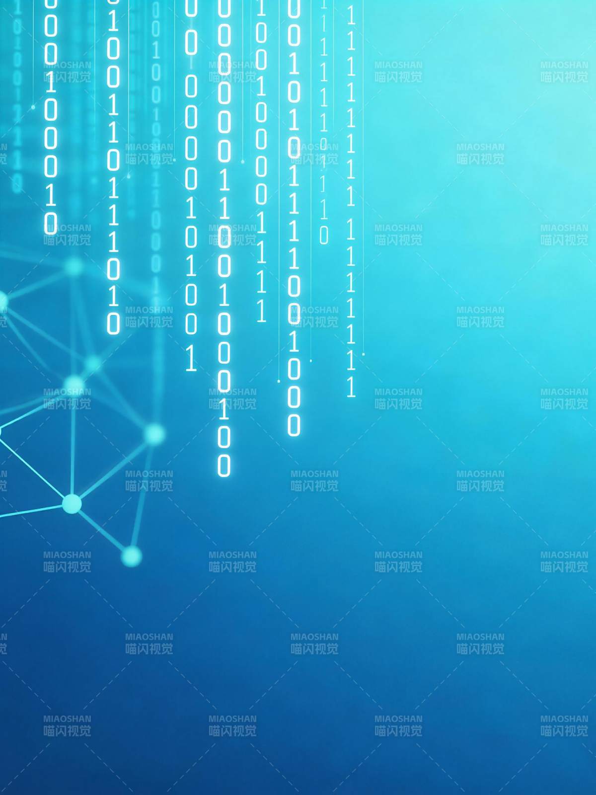 数字流与网络节点图图片