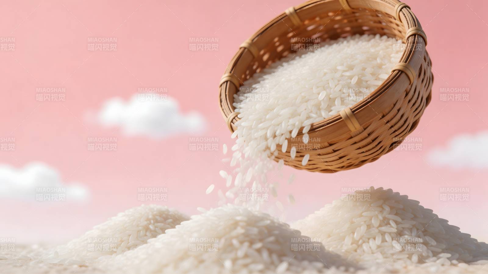 竹篮倾米 粉云如梦图片