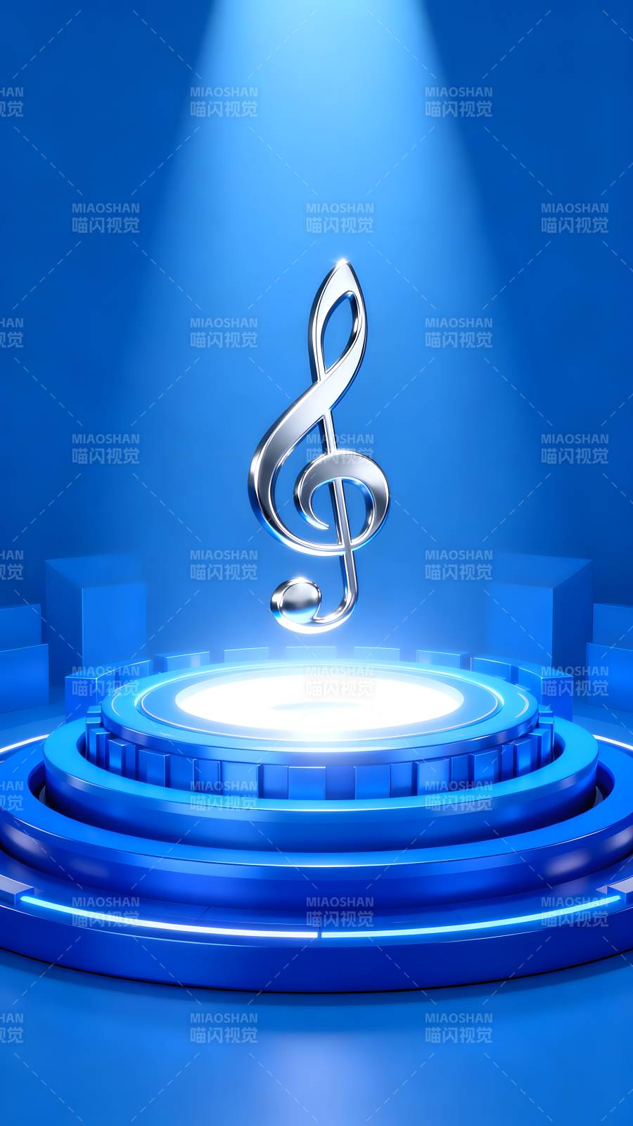 蓝光舞台 音符闪耀图片