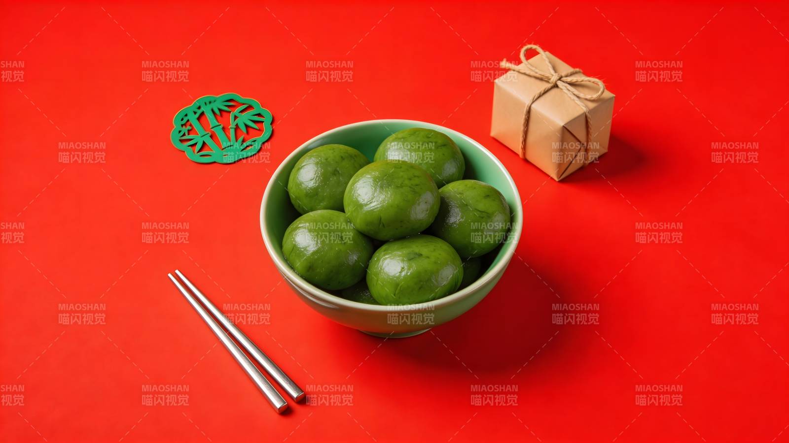 青团配礼 红底年味浓图片