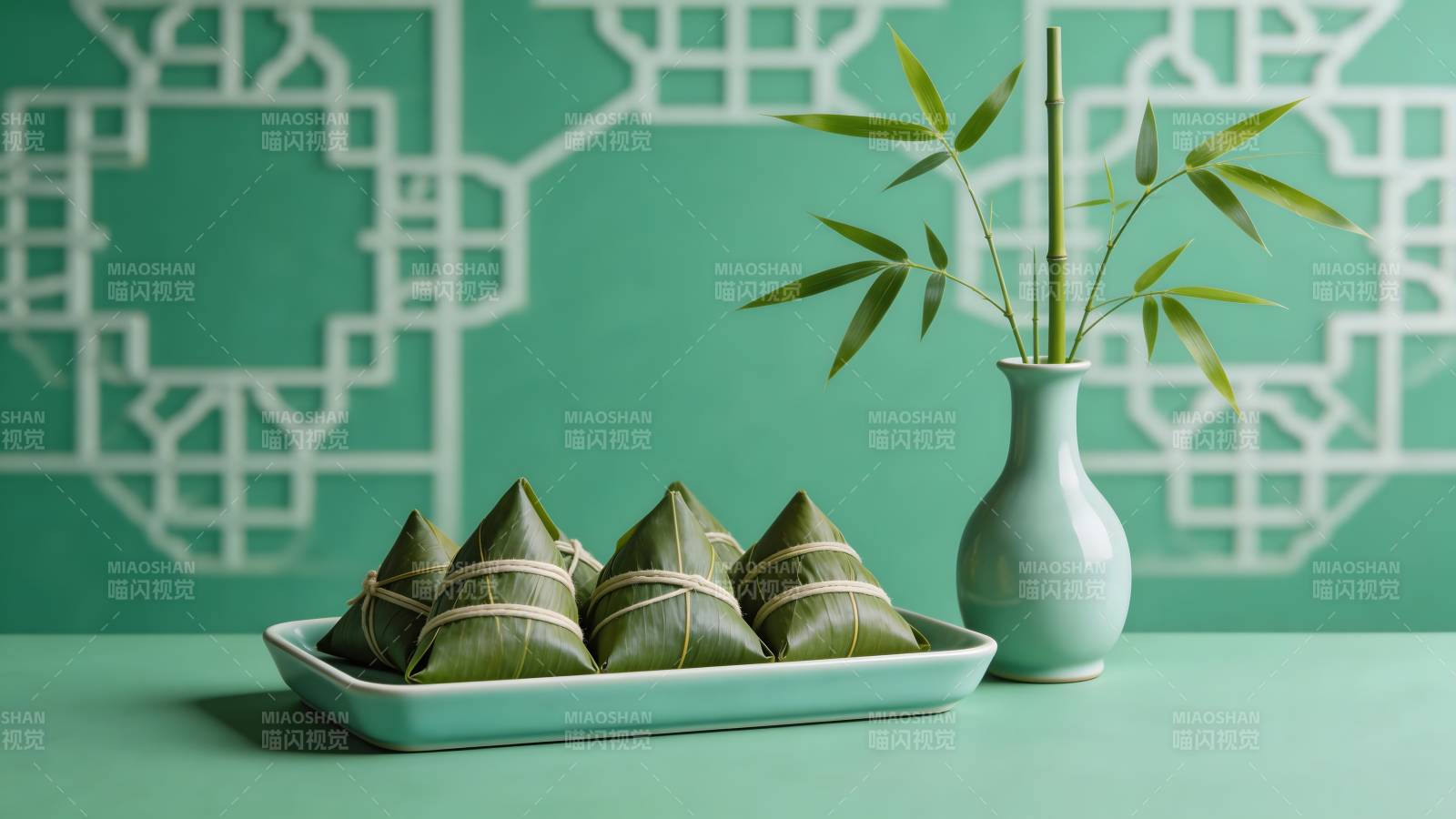 粽叶飘香 竹影清雅图片
