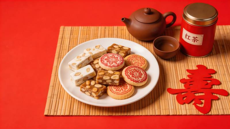 新春茶点贺寿喜图片