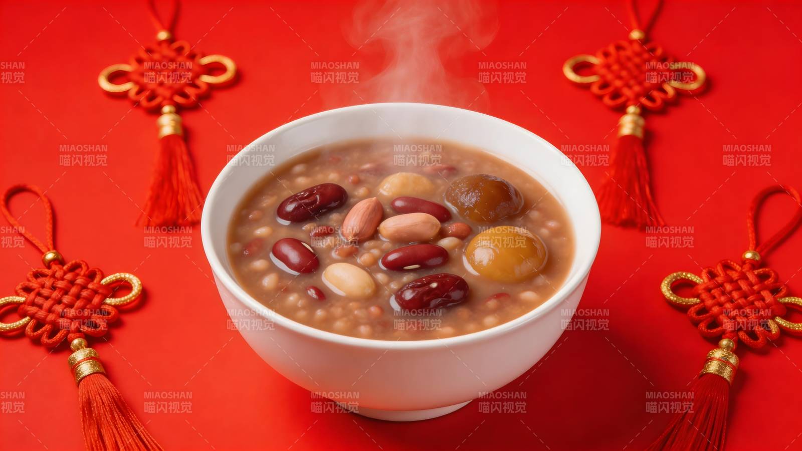 腊八粥暖 中国结红图片