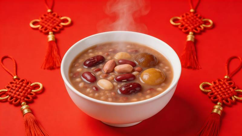 腊八粥暖 中国结红图片