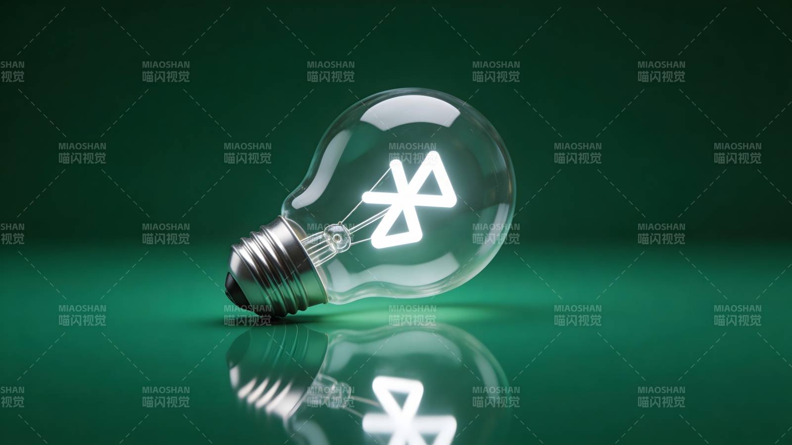 绿灯泡 蓝牙符号亮图片