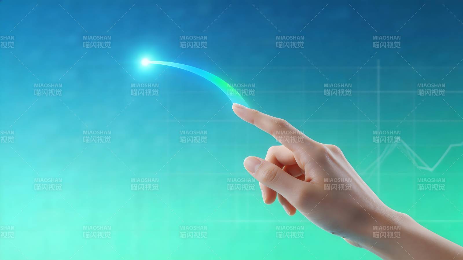 指尖触碰未来光迹图片