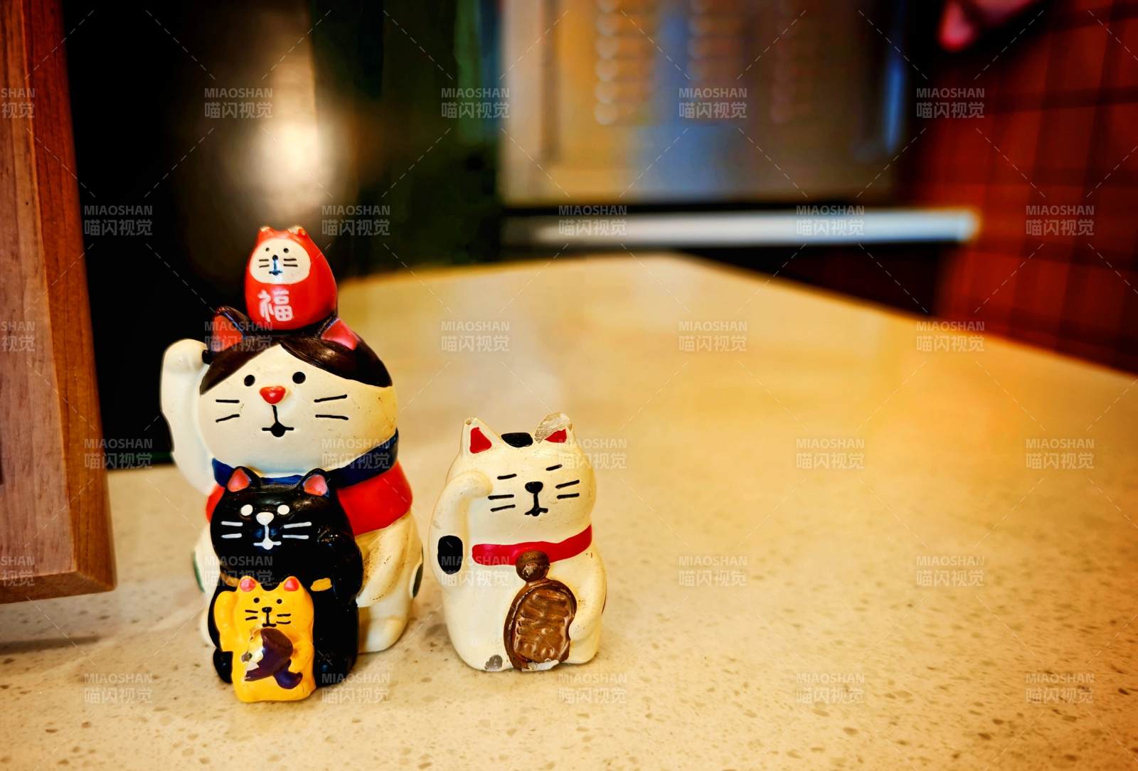 招财猫 trio 萌趣桌面摆件图片