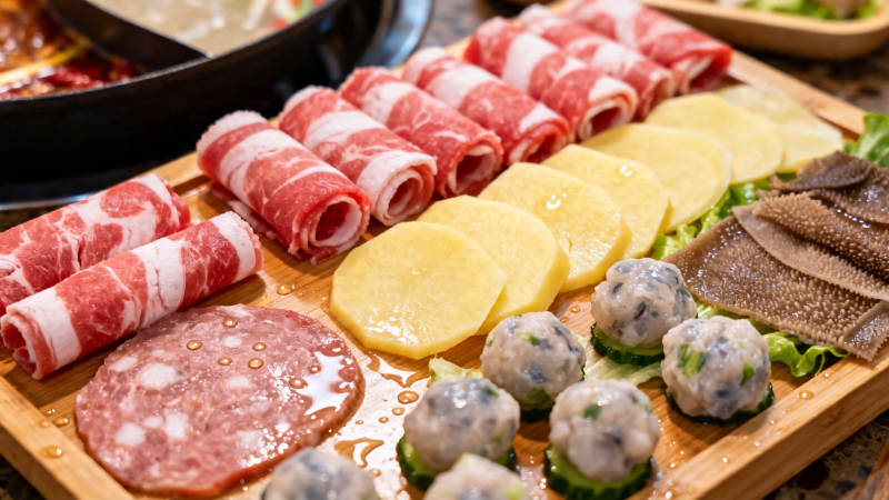 火锅食材拼盘 丰盛诱人图片