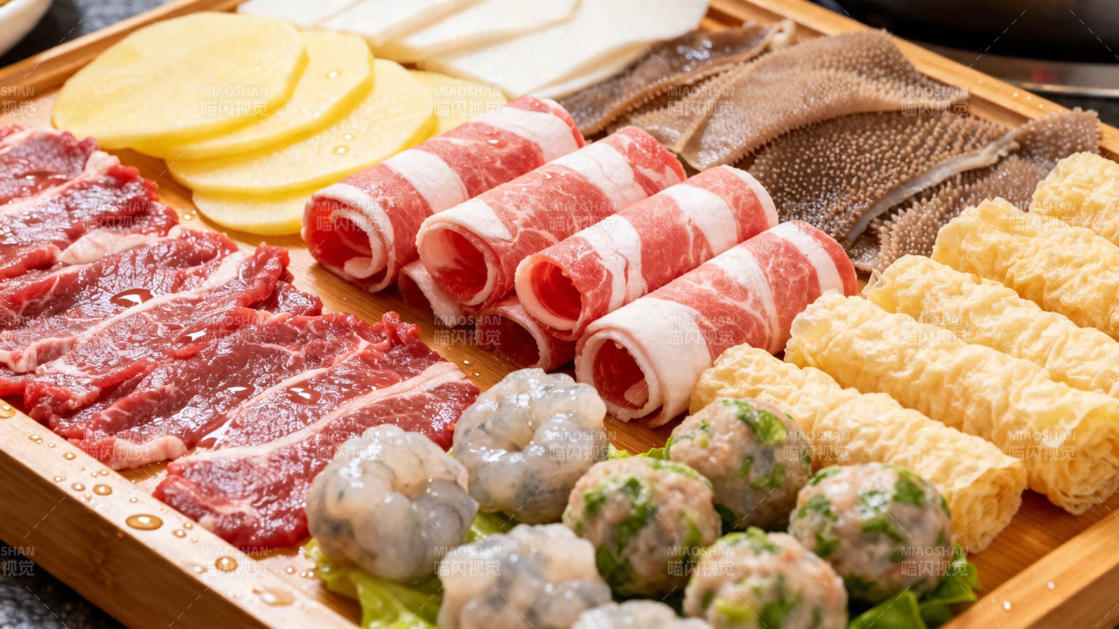 火锅食材拼盘 丰富诱人图片