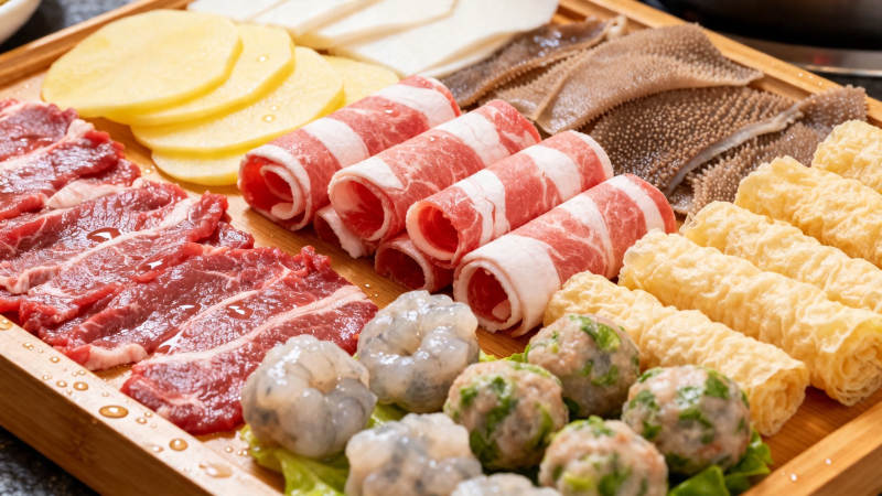 火锅食材拼盘 丰富诱人图片