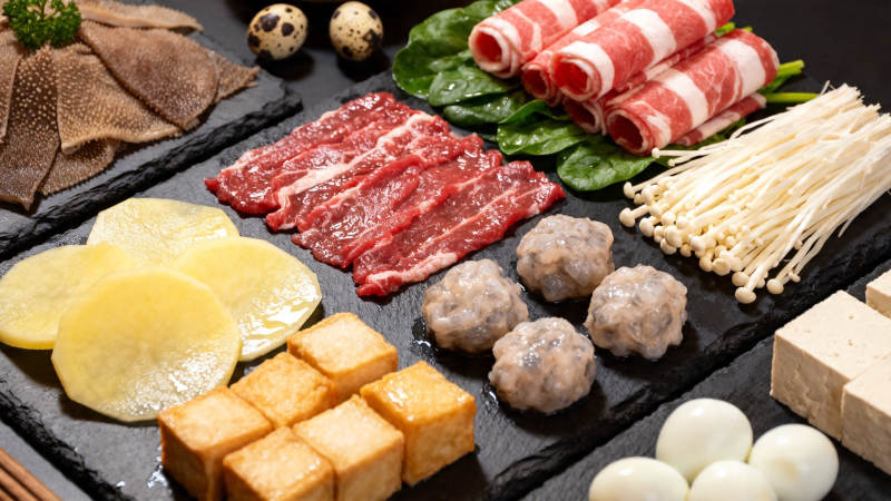 火锅食材拼盘 丰盛诱人图片