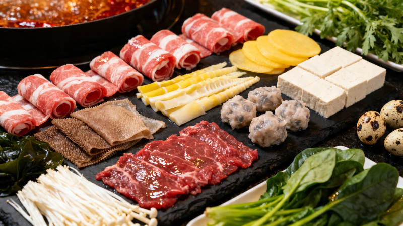 火锅食材盛宴 丰富诱人图片