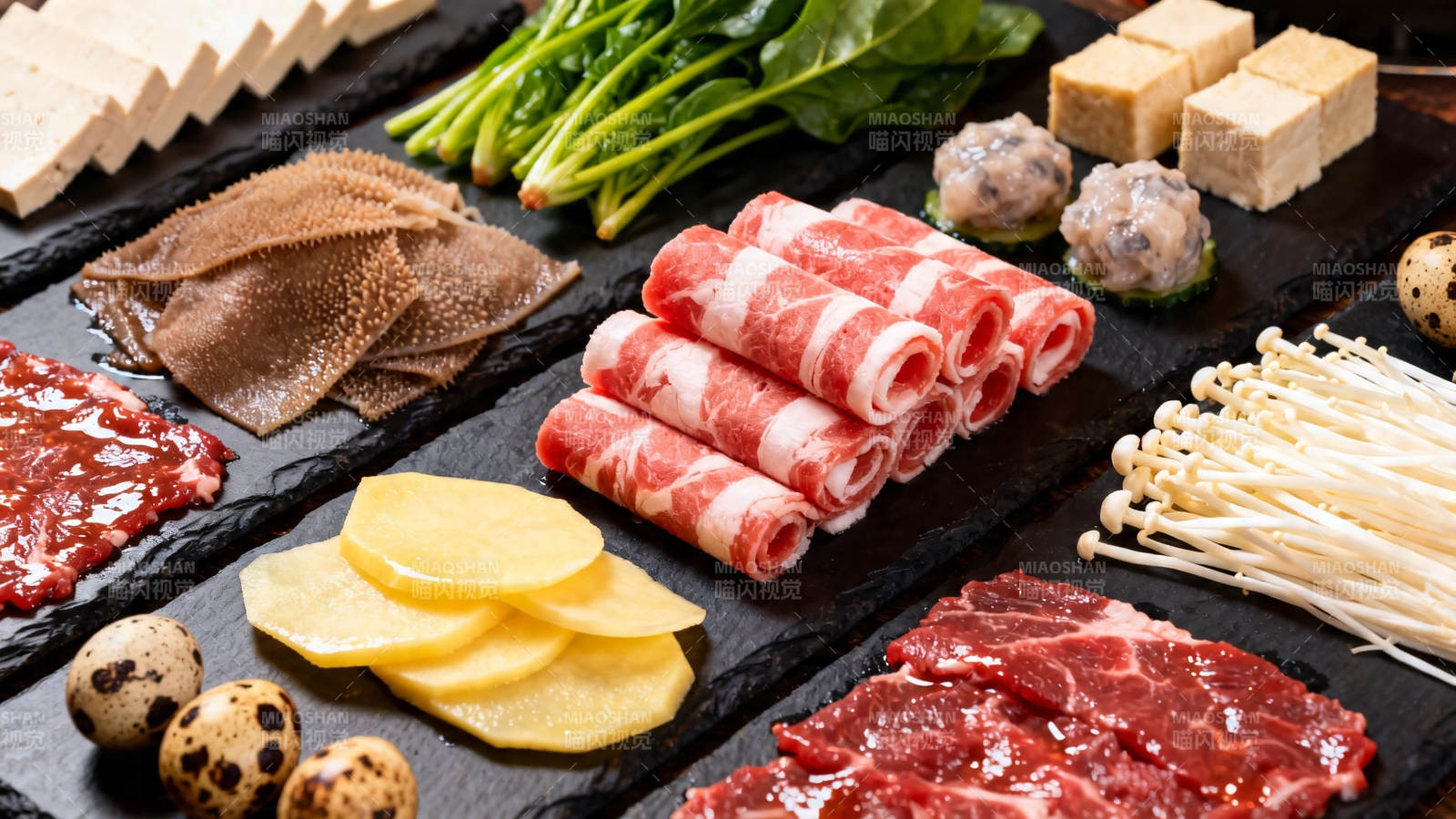 火锅食材拼盘 丰富诱人图片