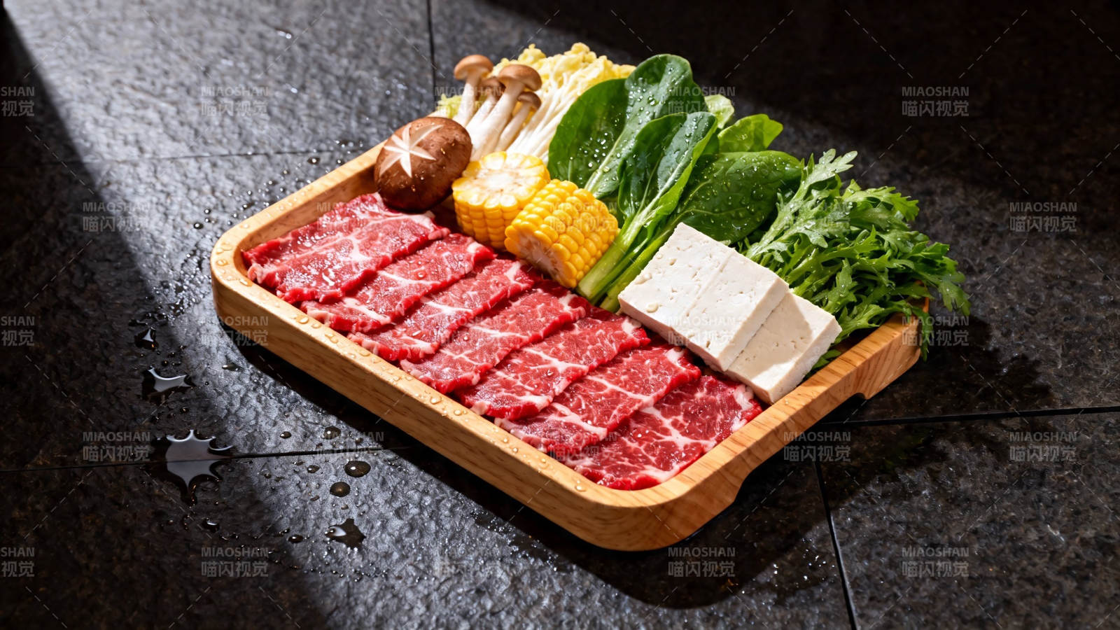牛肉蔬菜拼盘 火锅好搭档图片