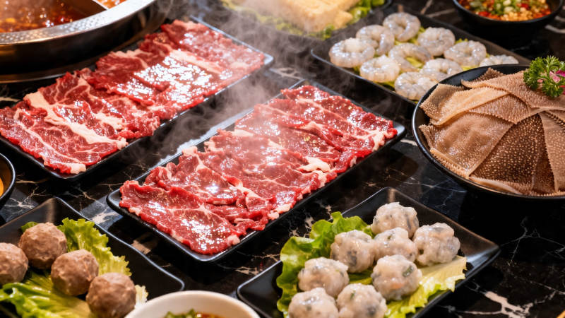 火锅盛宴 鲜肉丸虾毛肚齐聚图片