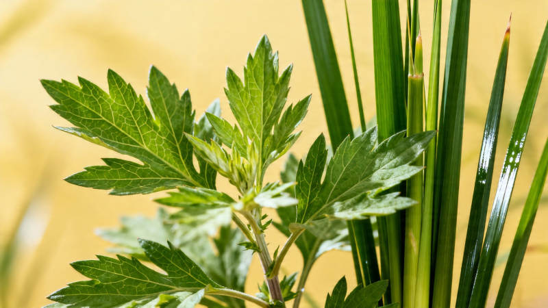 艾草与粽叶 端午清香来图片