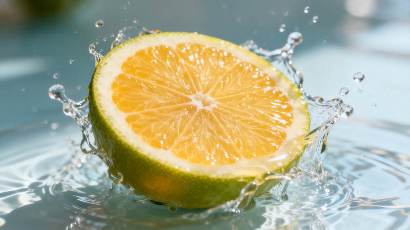 橙片入水 溅起清凉瞬间图片