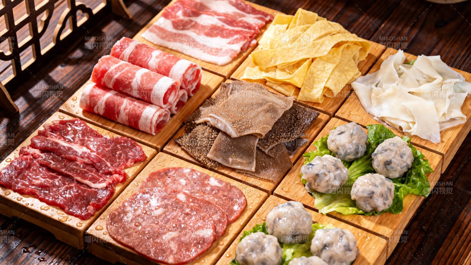 火锅食材拼盘 丰富诱人图片