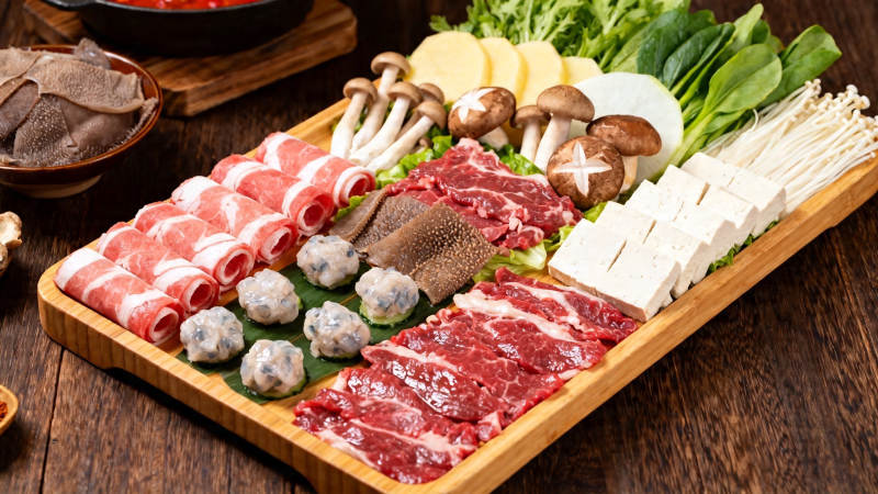 火锅食材拼盘盛宴图片