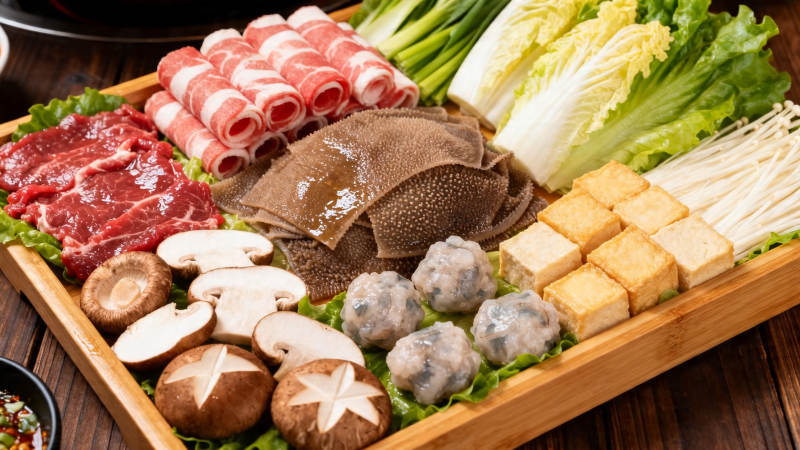 火锅食材拼盘 丰盛诱人图片