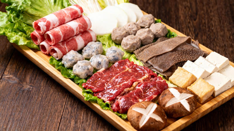 火锅食材拼盘 丰盛诱人图片