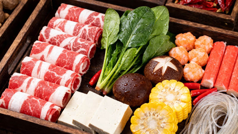 火锅食材拼盘 丰富诱人图片