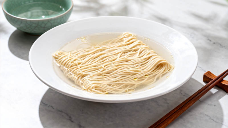 清汤面配青瓷碗筷图片