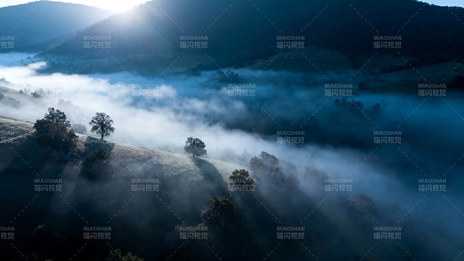 雾锁山峦 晨光穿云图片