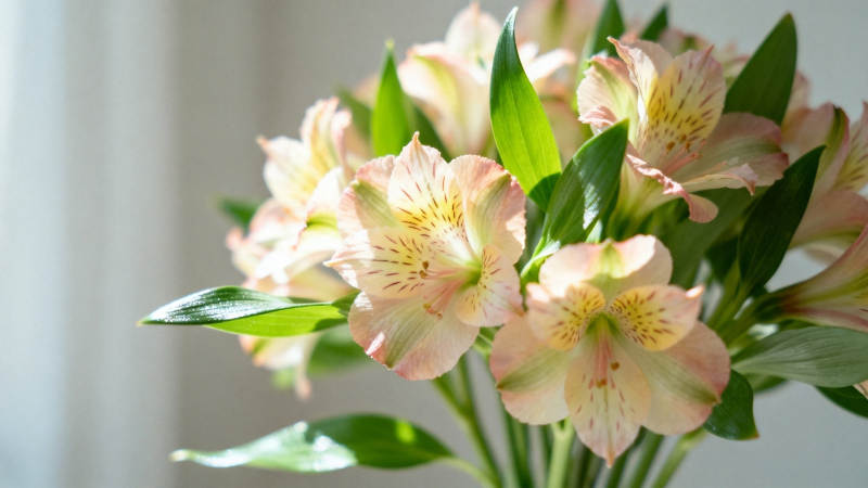 粉白百合花束 清新雅致图片