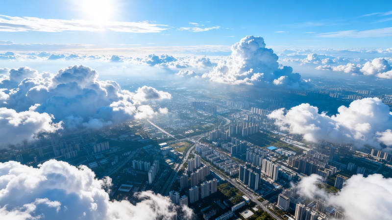 云瞰城市 天光倾城图片