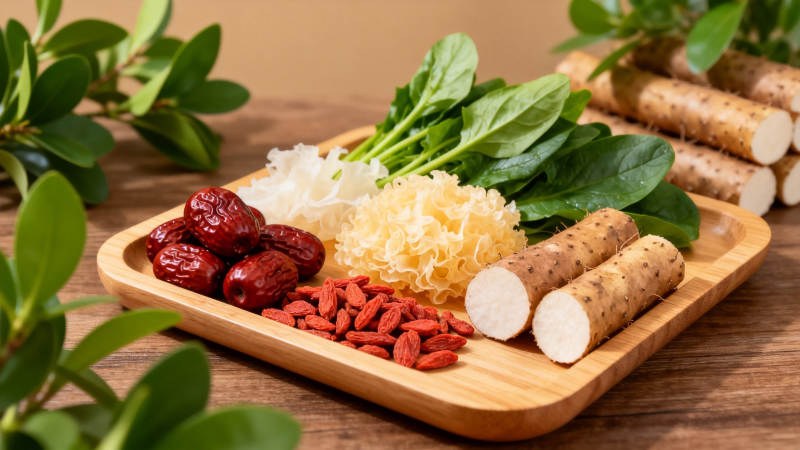 养生食材拼盘 红枣枸杞山药图片